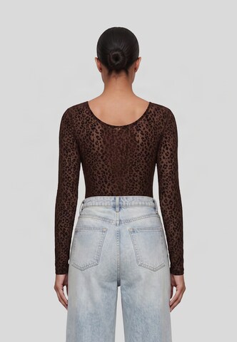 Urban Classics Shirt bodysuit in Brown: back