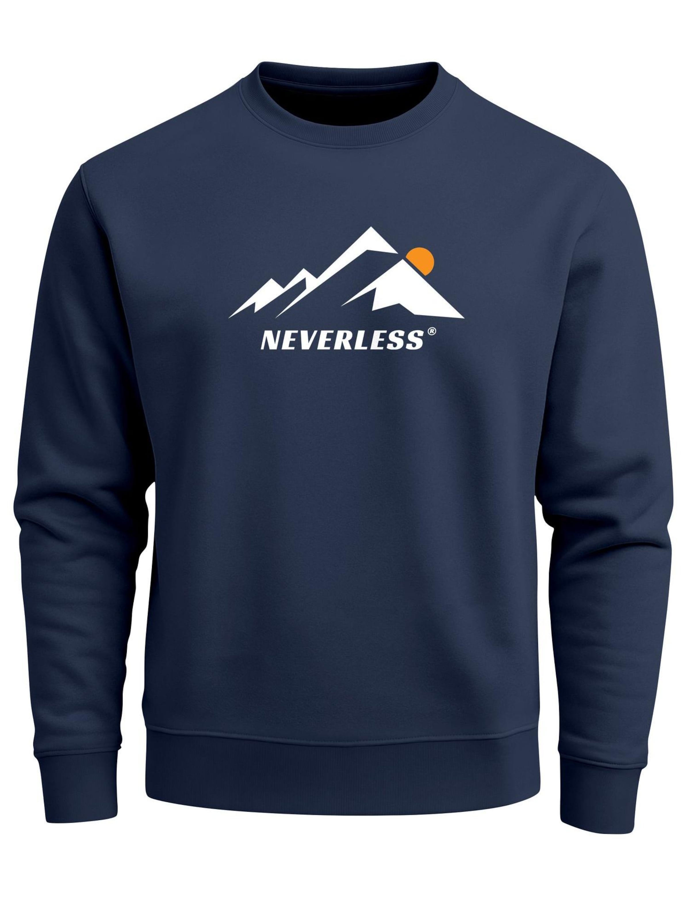 Neverless Sweatshirt 'Minimalistic Mountain'‌‌‌‌‌‌‌ in Blau: Vorderseite