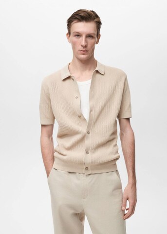 MANGO MAN Regular Fit Hemd 'Canario' in Beige: Vorderseite