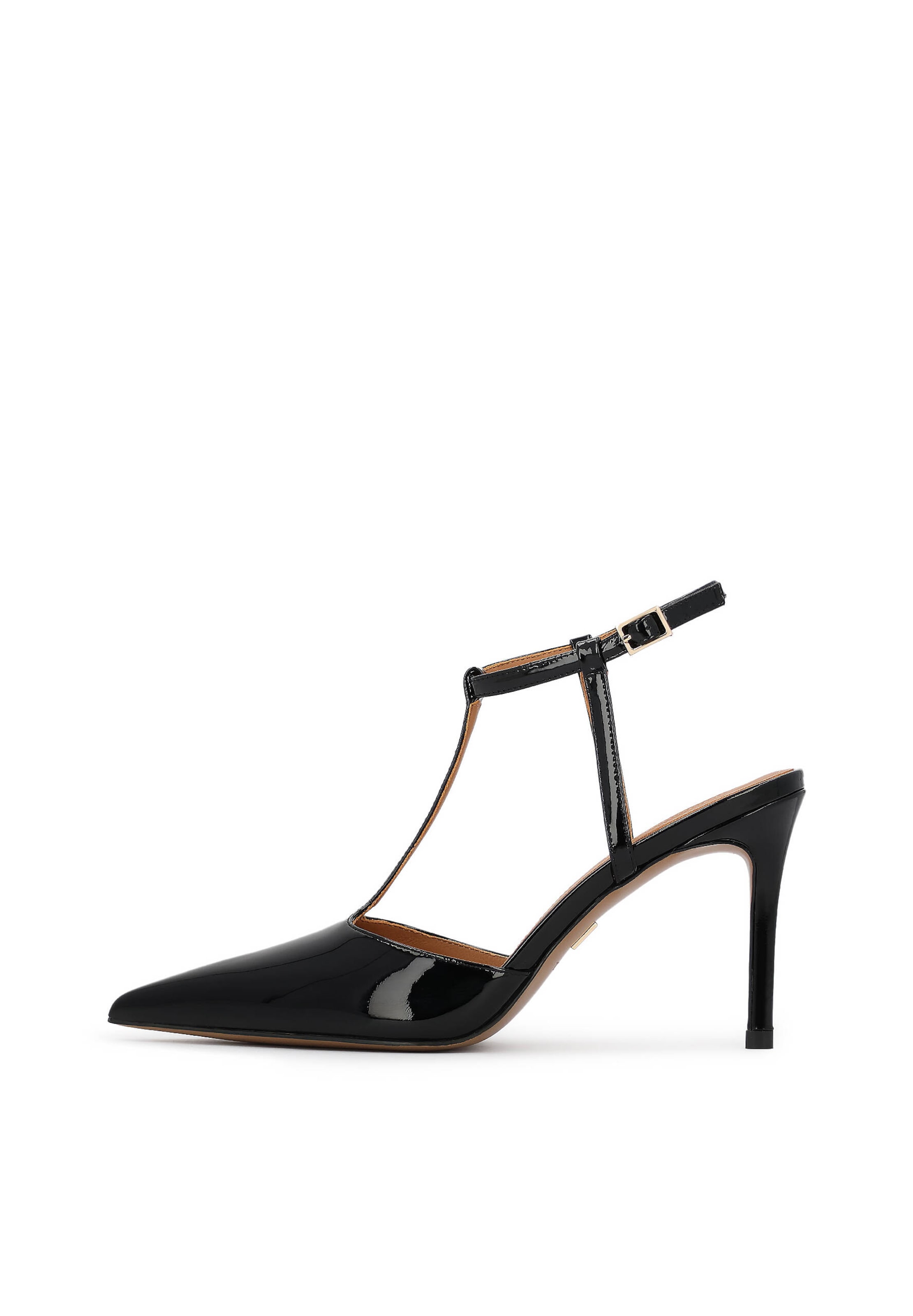 Décolleté sling di Kazar in nero: frontale