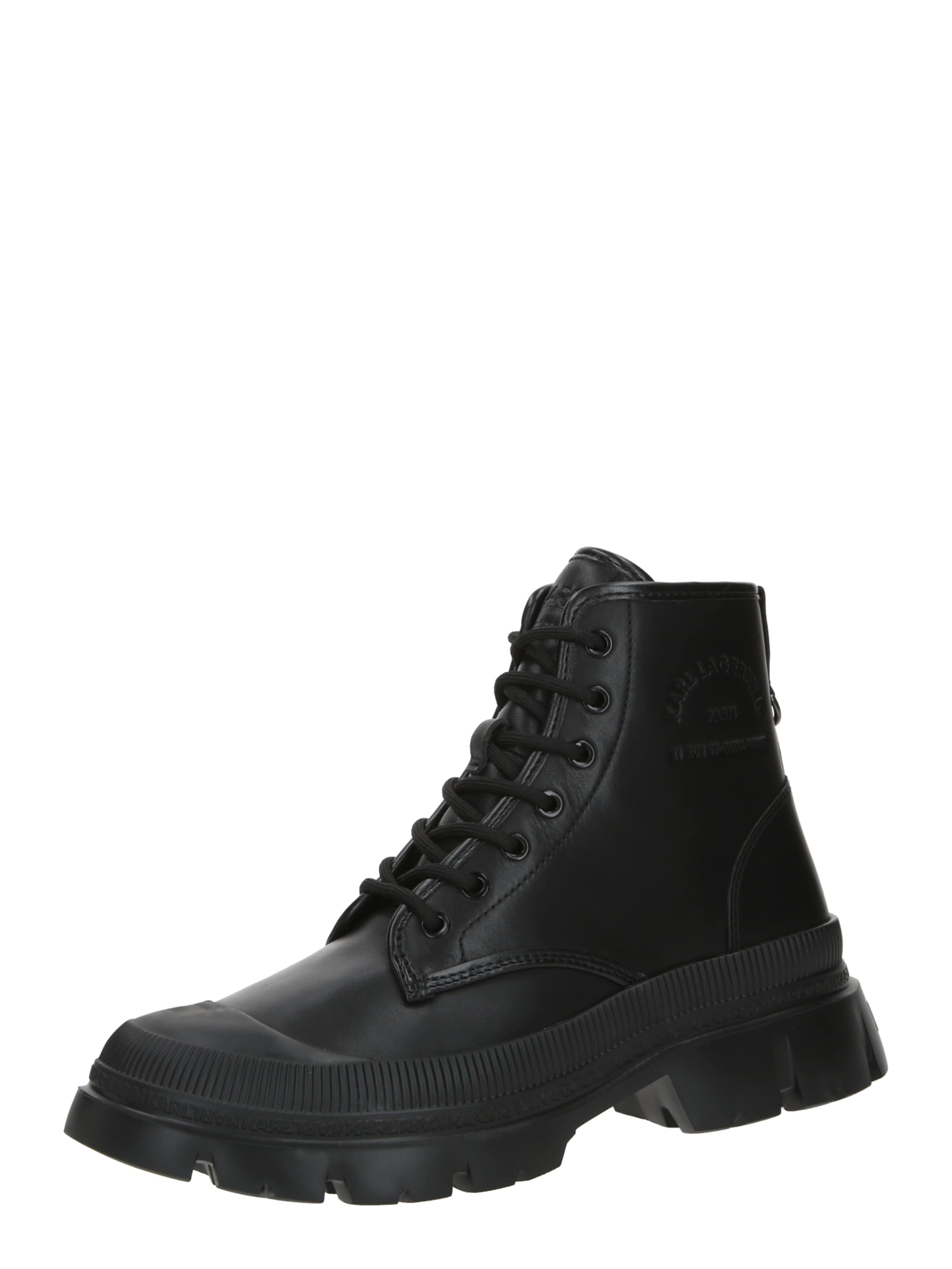 Karl Lagerfeld Šnurovacie čižmy - Čierna: predná strana