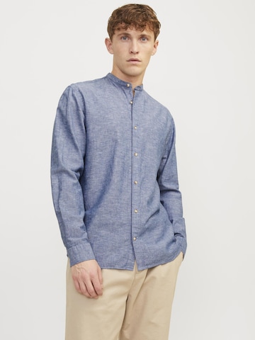 JACK & JONES Comfort fit Button Up Shirt 'Summer Band' in Blue: front