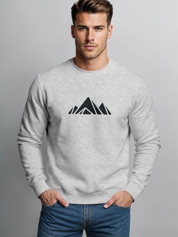 Neverless Sweatshirt 'Berg Polygon' in Grey