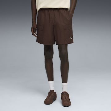 PUMA Loose fit Cargo Pants 'Wardrobe Ess' in Brown: front