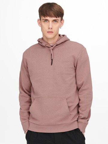 Only & Sons - Ajuste regular Sudadera 'Ceres' en marrón: frente