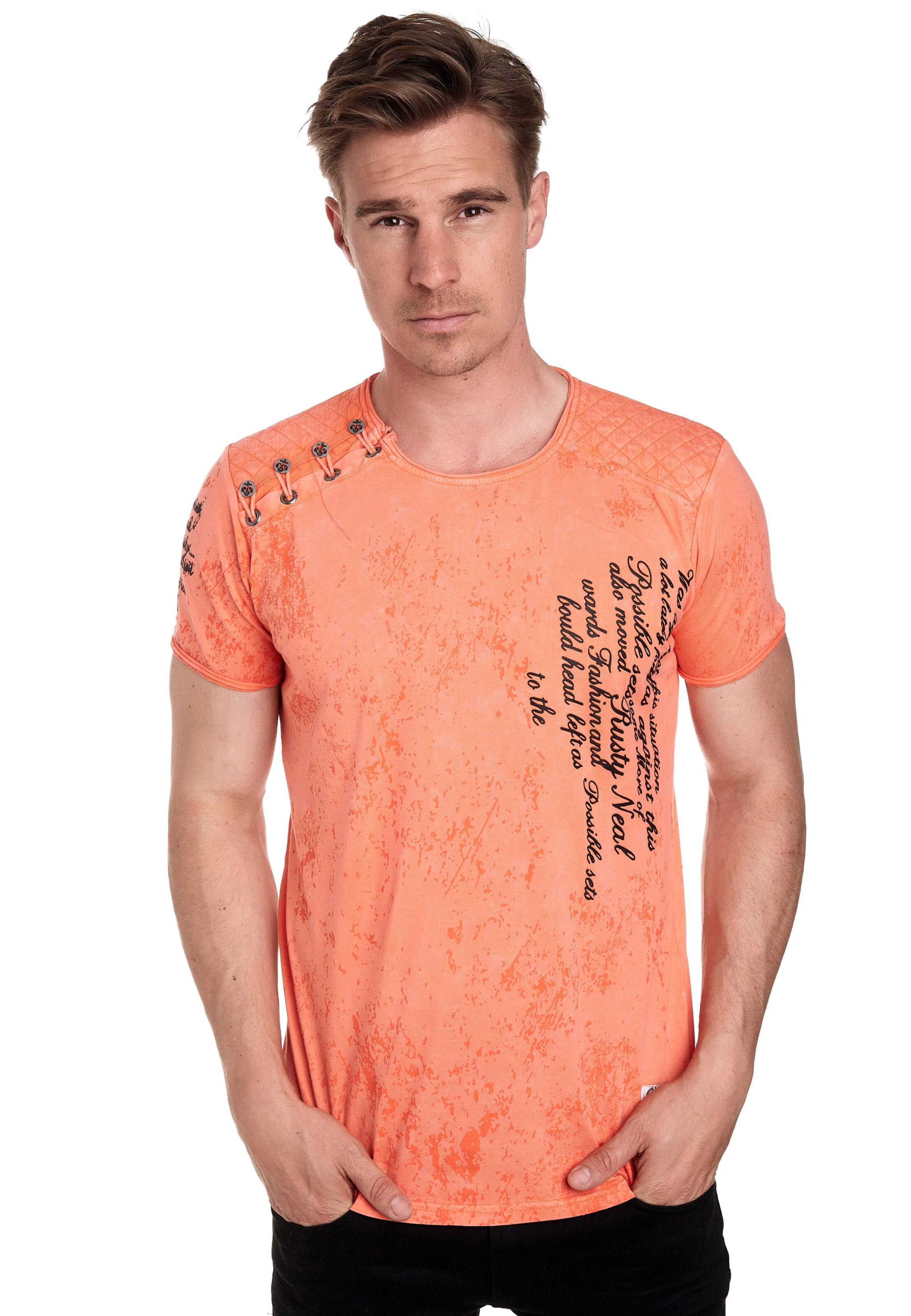 Rusty Neal Shirt in Oranje: voorkant