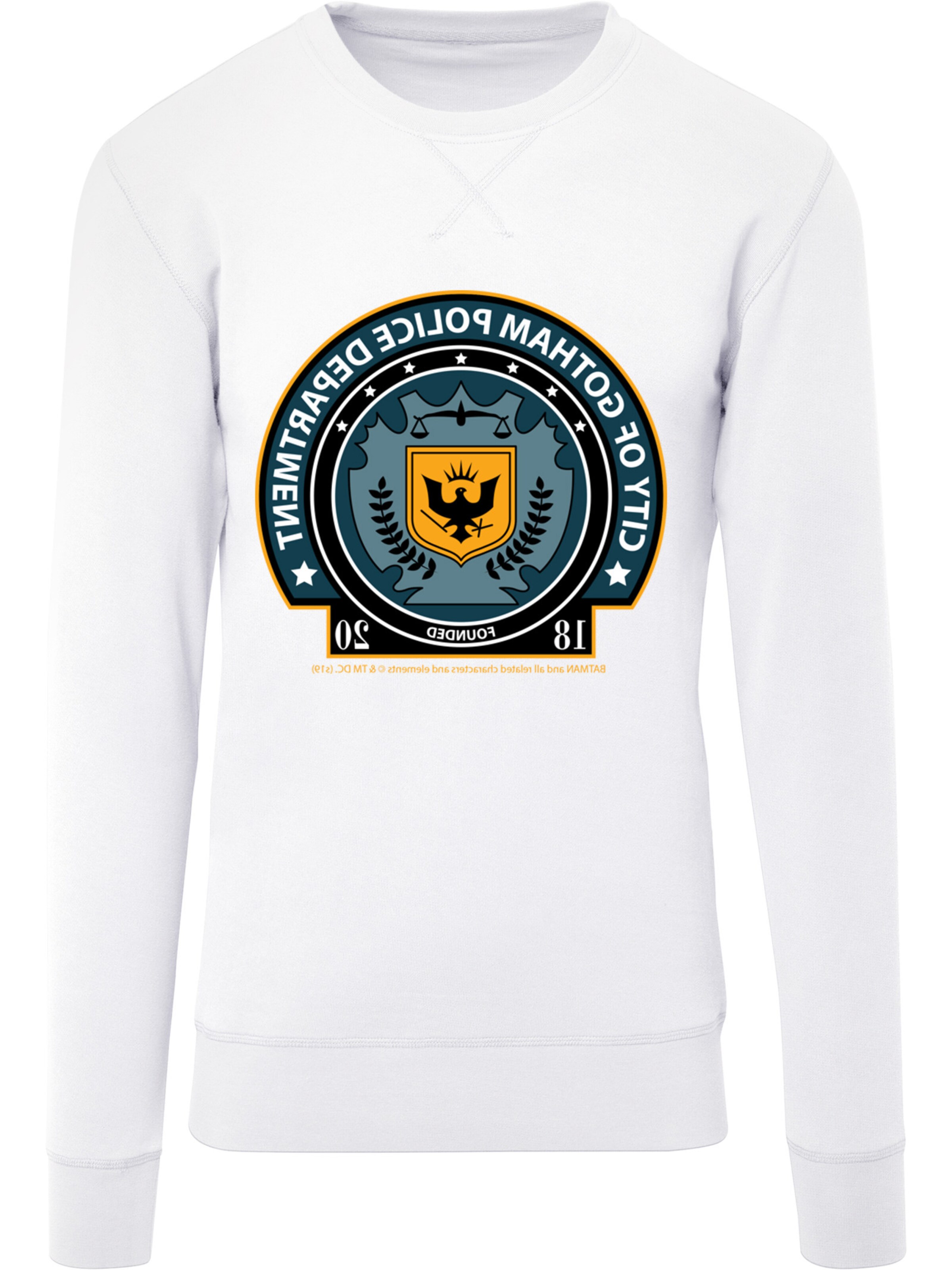 F4NT4STIC Sweatshirt 'DC Comis Superhelden Batman Gotham Police Dept' in Weiß: Vorderseite