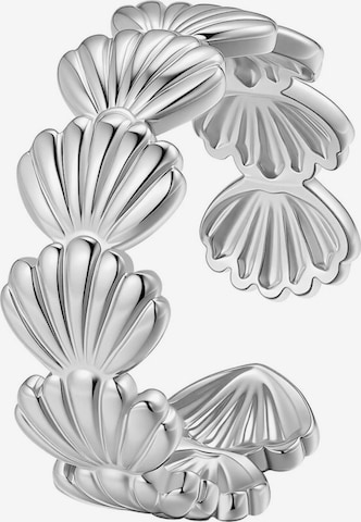 Anello 'Coastal Shell' di Hey Happiness in argento: frontale