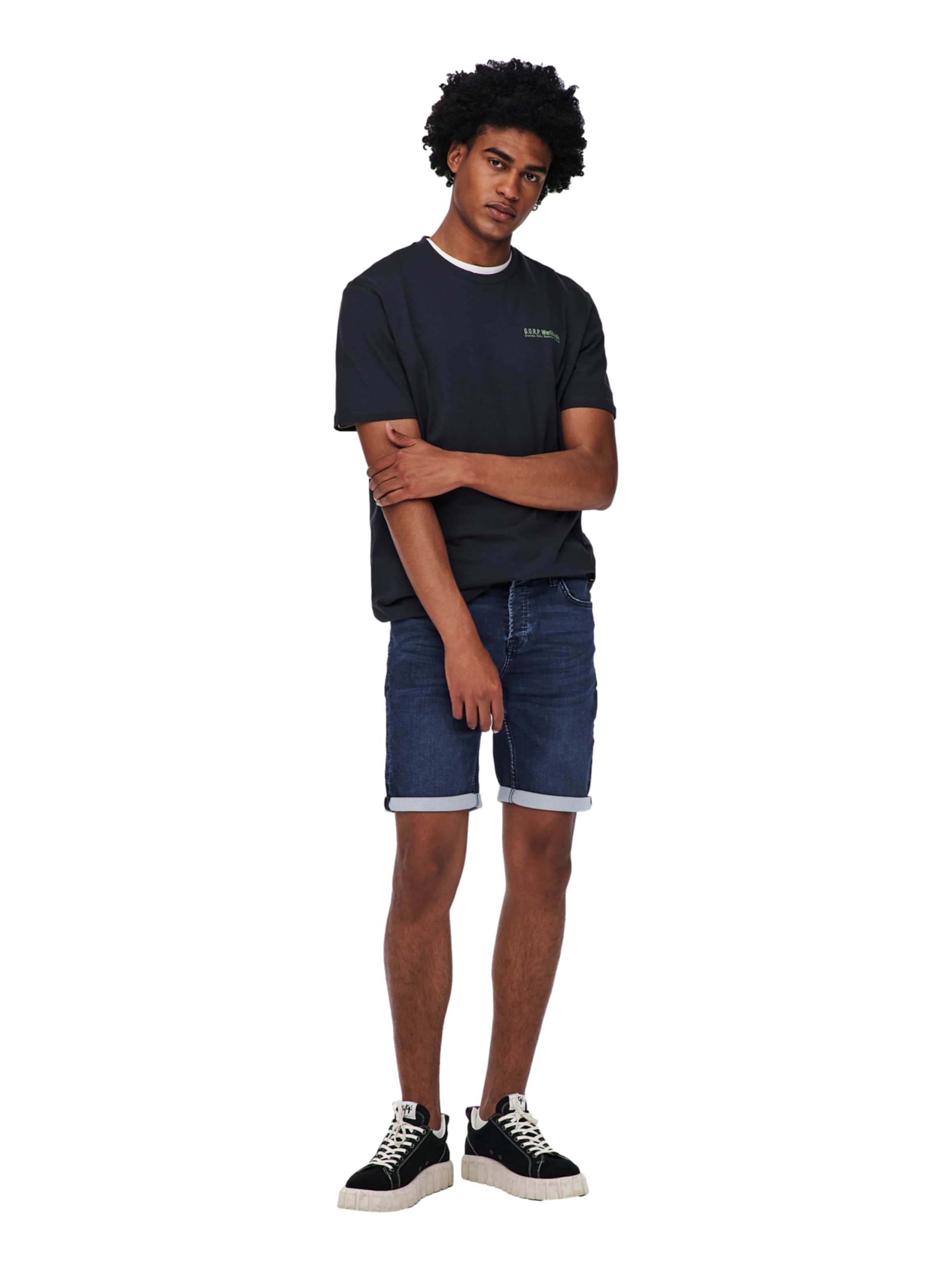 Only & Sons Slimfit Kavbojke 'Ply Life' | modra barva