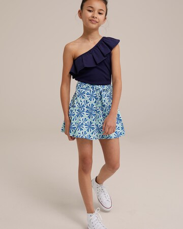 WE Fashion Regular Rok in Blauw