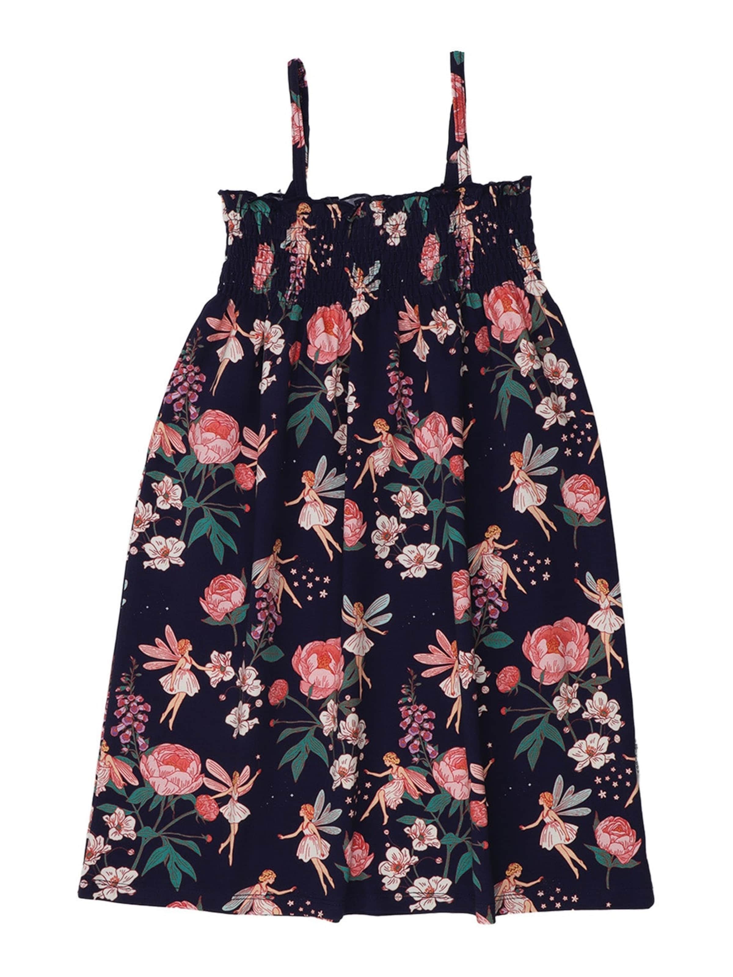 Walkiddy Dress 'Fairies and Flowers' in Blue: front