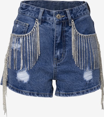 Influencer Slimfit Farkut värissä sininen: etupuoli