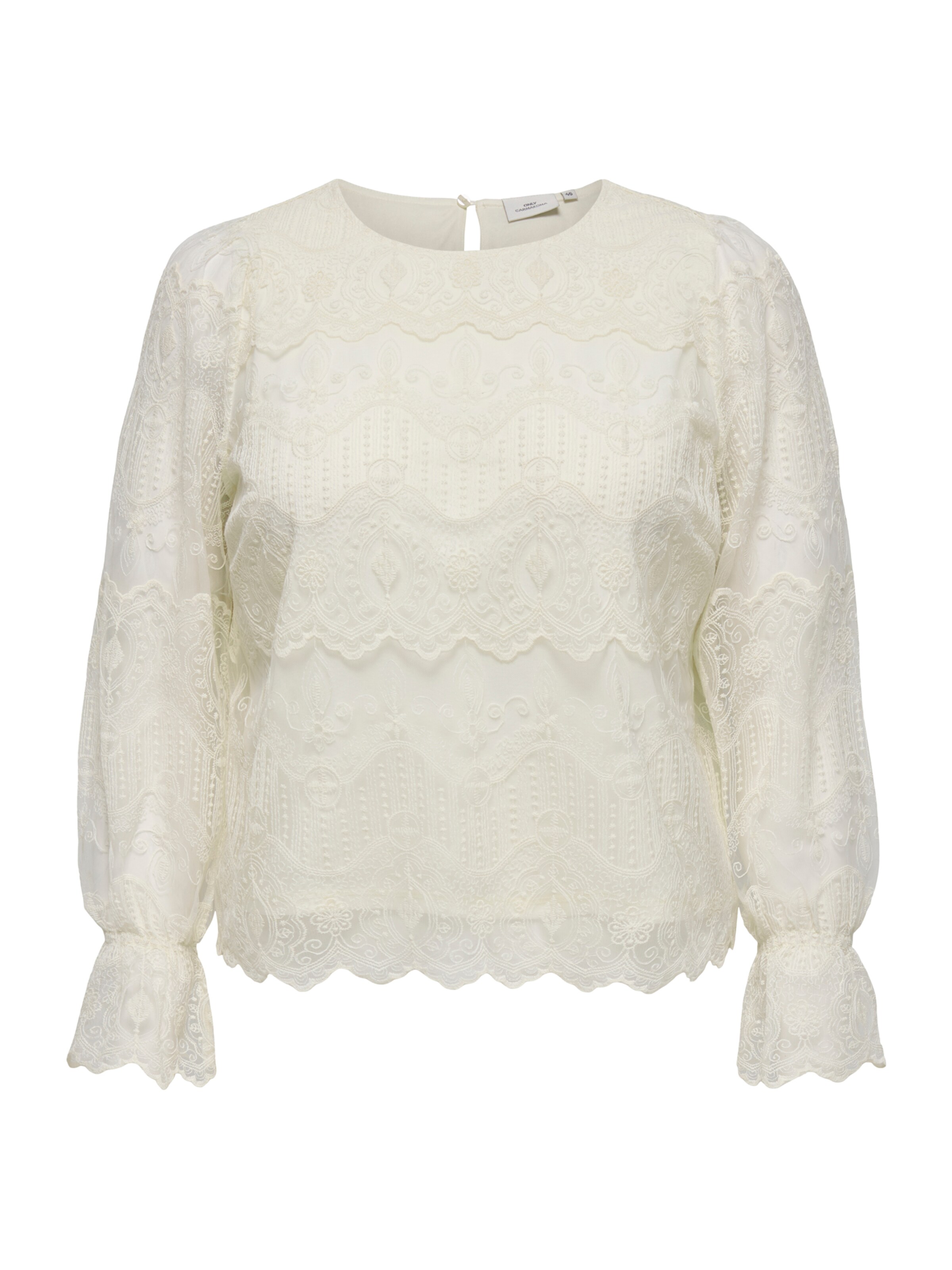 ONLY Carmakoma - Blusa en blanco: frente