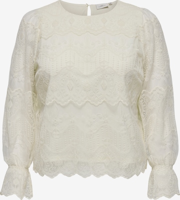 ONLY Carmakoma - Blusa en blanco: frente
