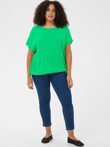 KAFFE CURVE Bluse 'KCAmi Stanley' in Grün