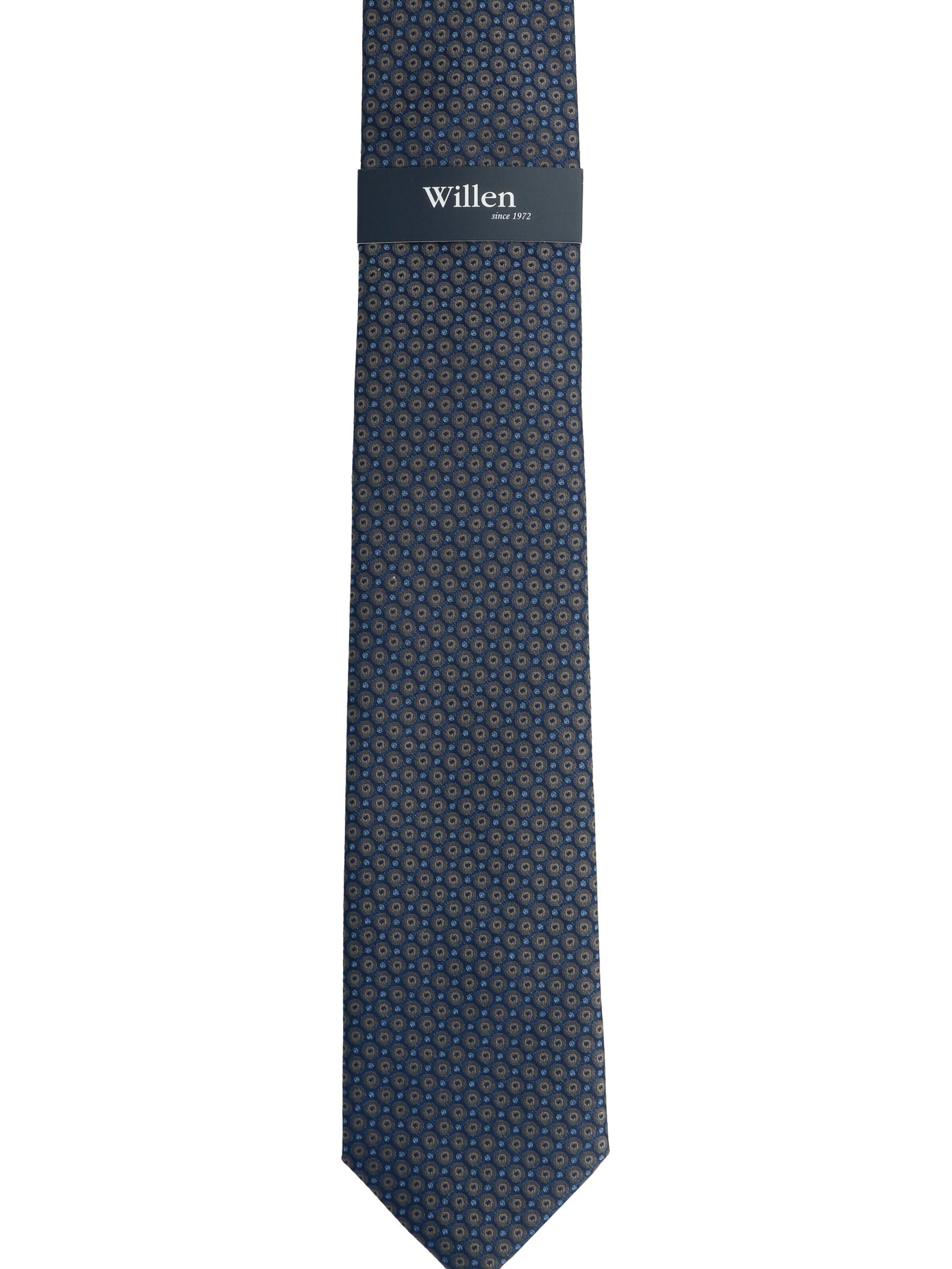 WILLEN Krawatte 'Kleinmuster Marine'‌‌‌‌‌‌‌‌‌ in Grau: Vorderseite