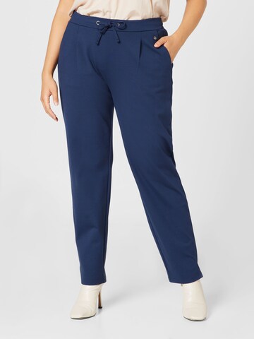 Fransa Curve Slim fit Pleat-Front Pants in Blue: front