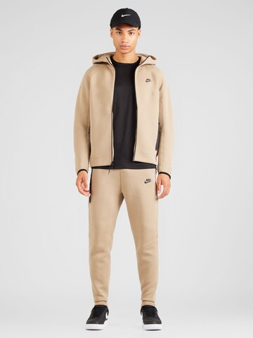 Nike Sportswear Sweatjacke 'TCH FLC' in Braun