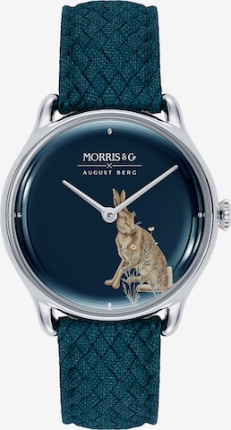 August Berg Uhr 'MORRIS & CO Silver Indigo Perlon 30mm' in Blue: front