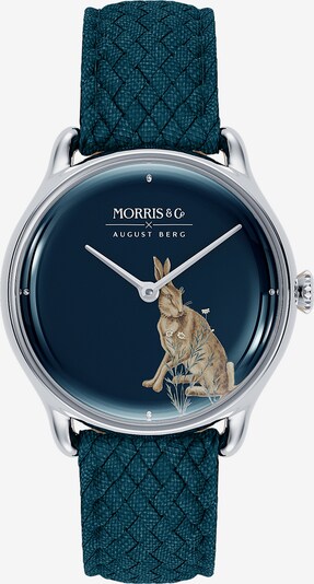 August Berg Analoog horloge 'MORRIS & CO Silver Indigo Perlon 30mm' in de kleur Blauw / Indigo / Zilver, Productweergave