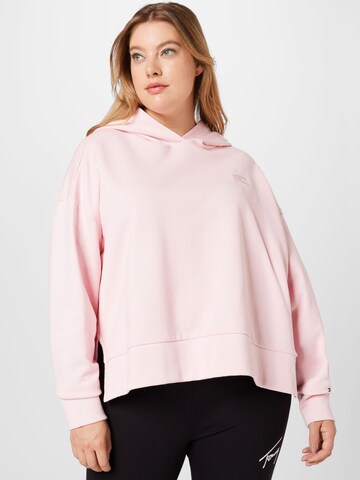 Sweat-shirt Tommy Hilfiger Curve en rose : devant