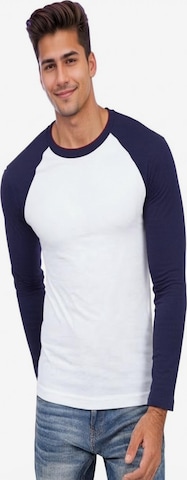 Vanilla Shirt '2-Pack Heren Baseballshirt Lange Mouwen – Wit/Zilvergrijs – Casual Raglan – Maat M' in Blue: front