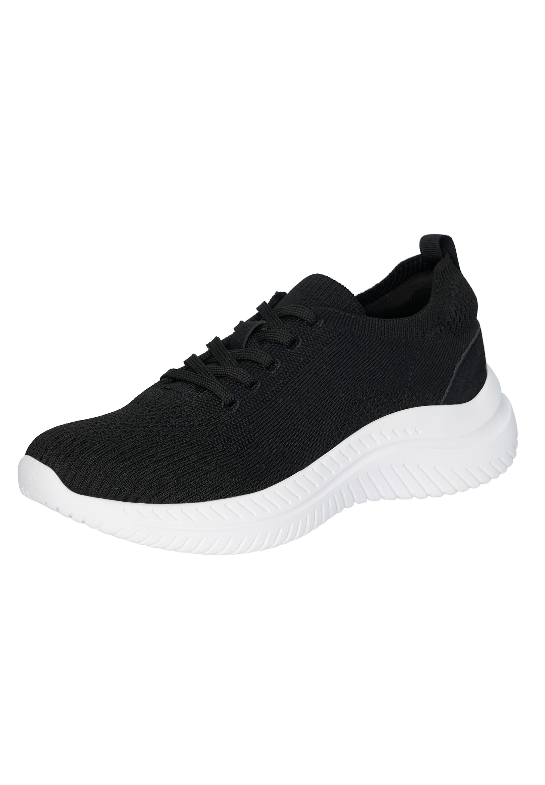 Elara Platform trainers in Black: front