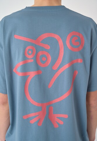Cleptomanicx - Camisa 'Sketch Gull' em azul