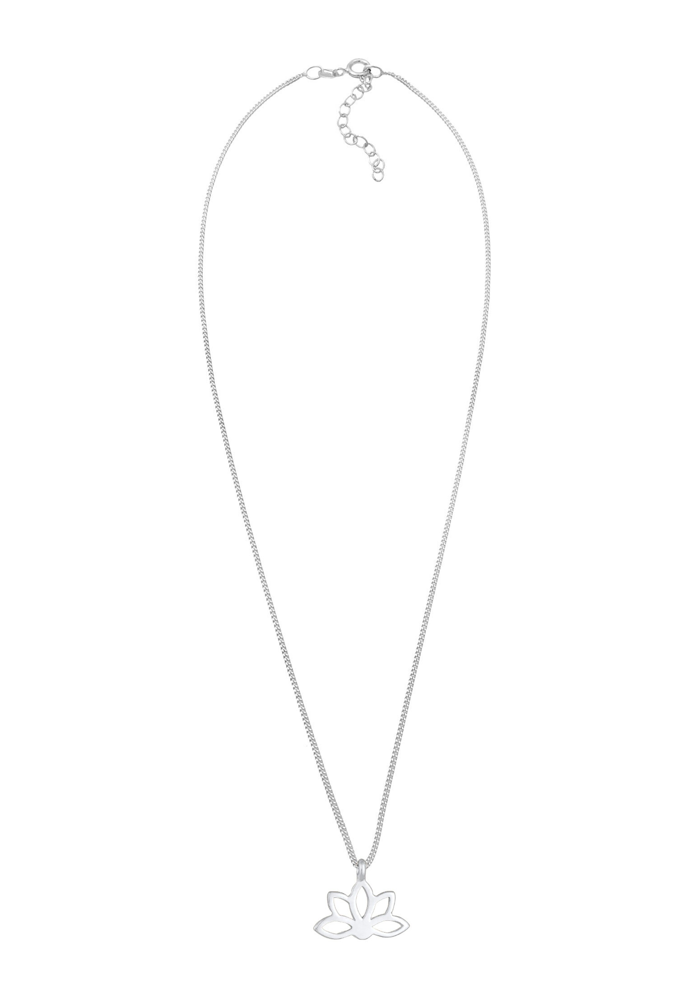 ELLI Kette 'Lotusblume' in Silber: Vorderseite