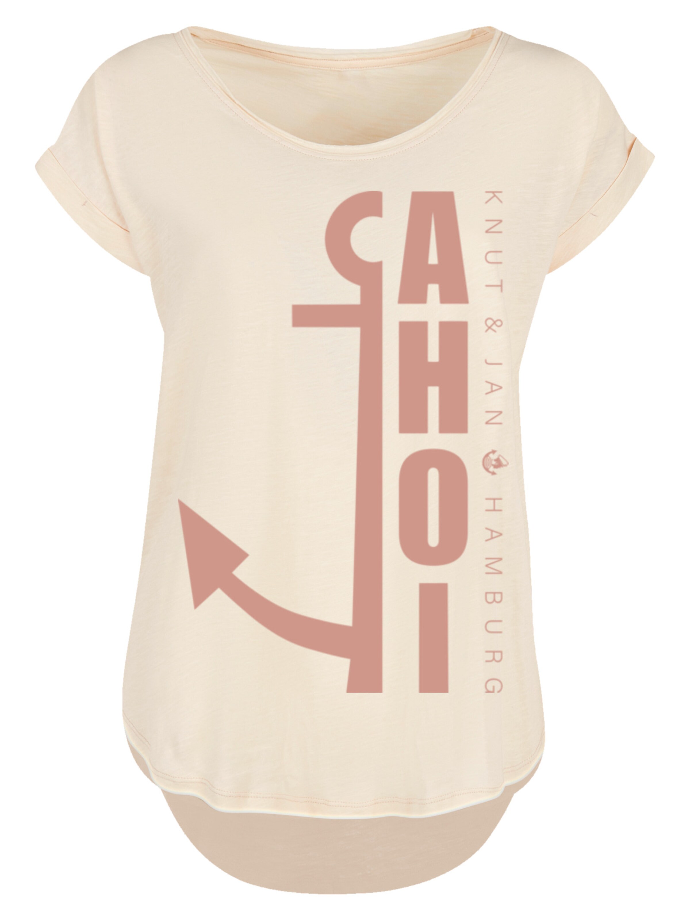 T-shirt 'Ahoi Anker Knut & Jan Hamburg' F4NT4STIC en beige : devant