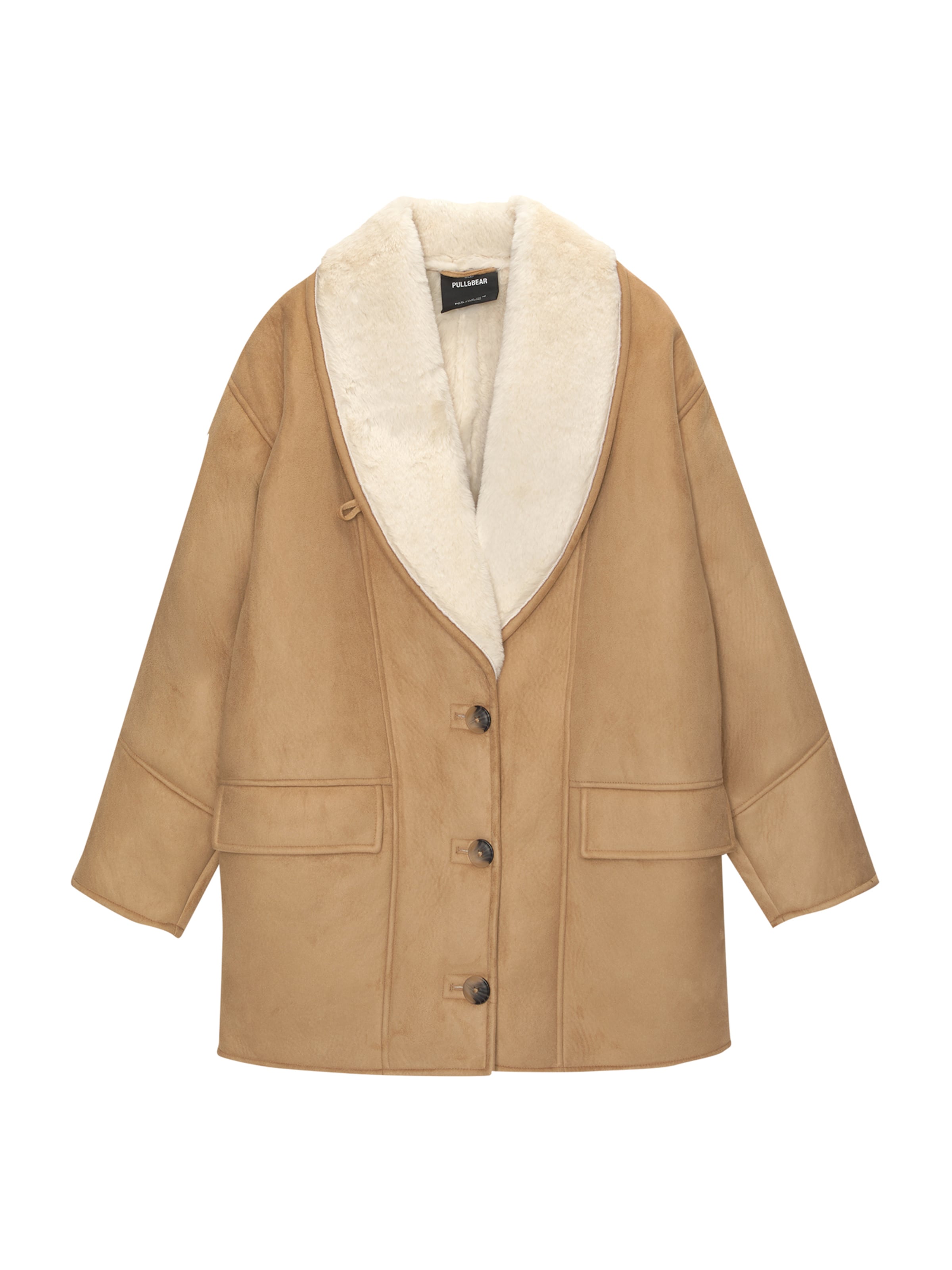 Pull&Bear Tussenmantel in Geel: voorkant