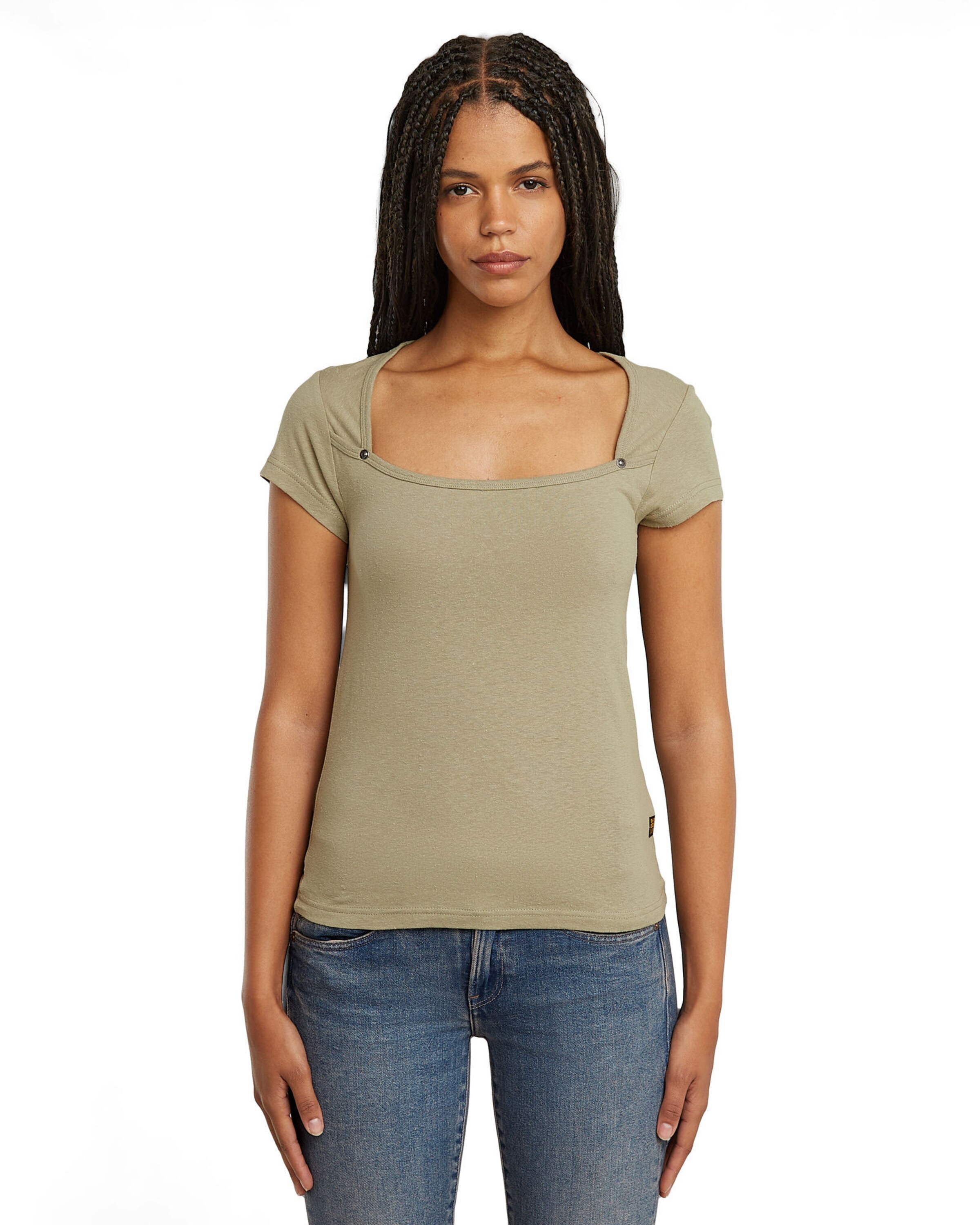 G-STAR Shirt 'Sweet Heart' in Beige: voorkant