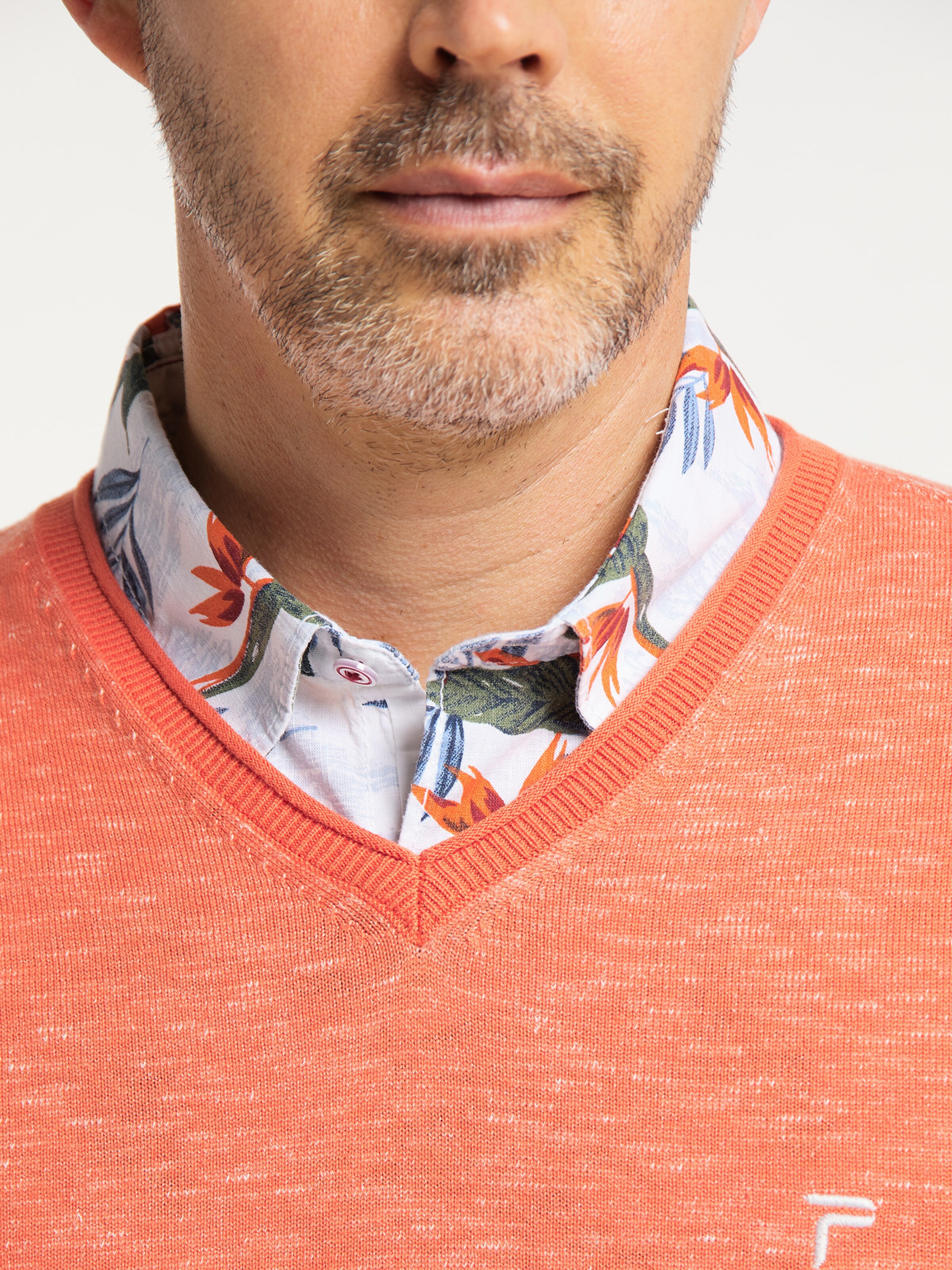 Männer Pullover & Strick PIONEER Pullover in Orangemeliert - RK38876 Männer Pullover & Strick PIONEER Pullover in Orangemeliert - RK38876