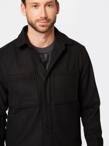 !Solid Regular fit Button Up Shirt 'Tam' in Black