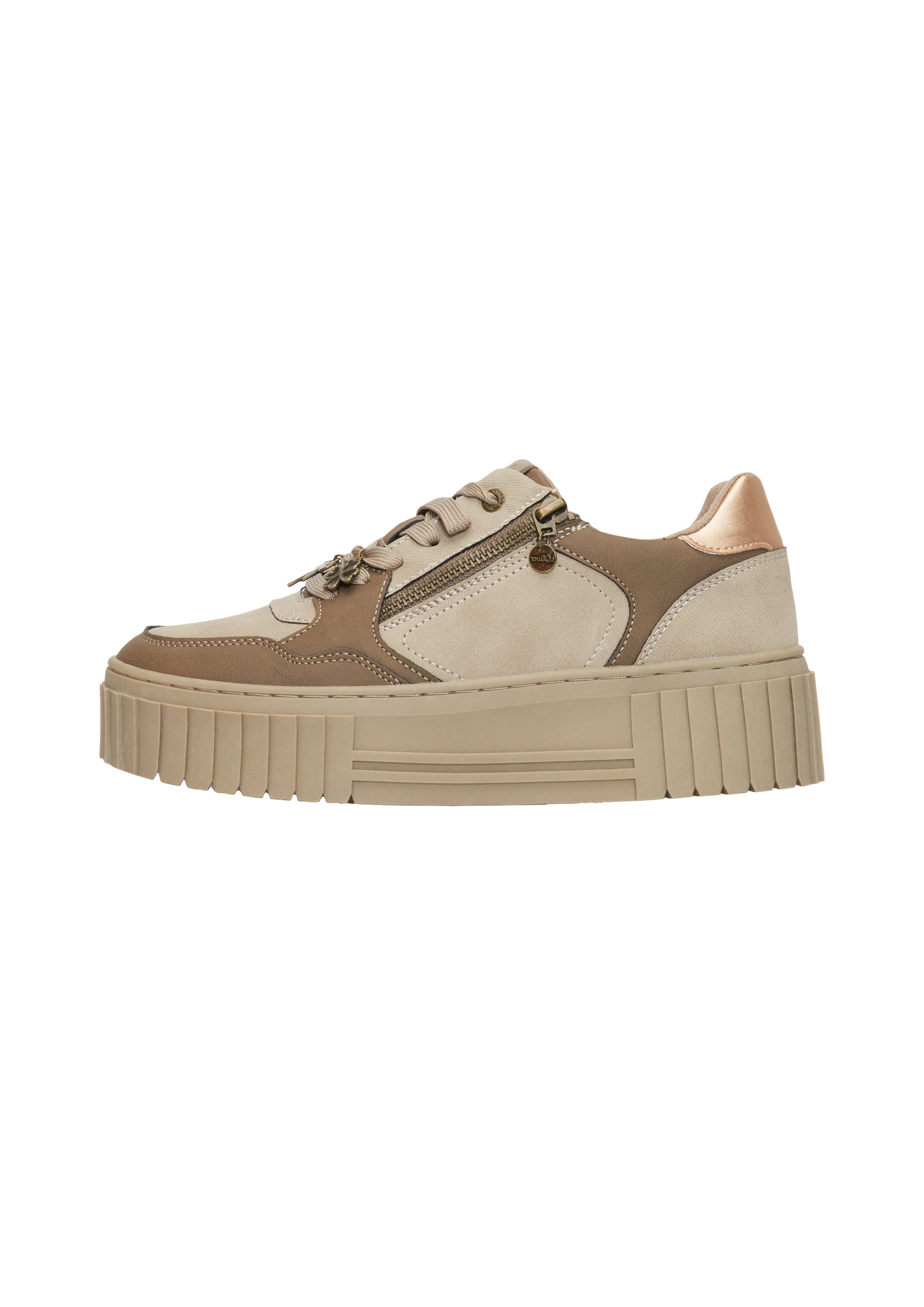 Sneaker bassa in 36 s.Oliver di colore beige / marrone / oro rosé, Visualizzazione prodotti