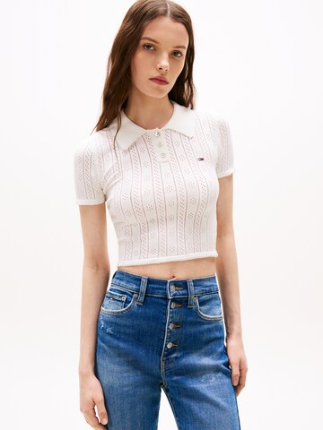 Tommy Jeans Πουλόβερ σε μπεζ: μπροστά