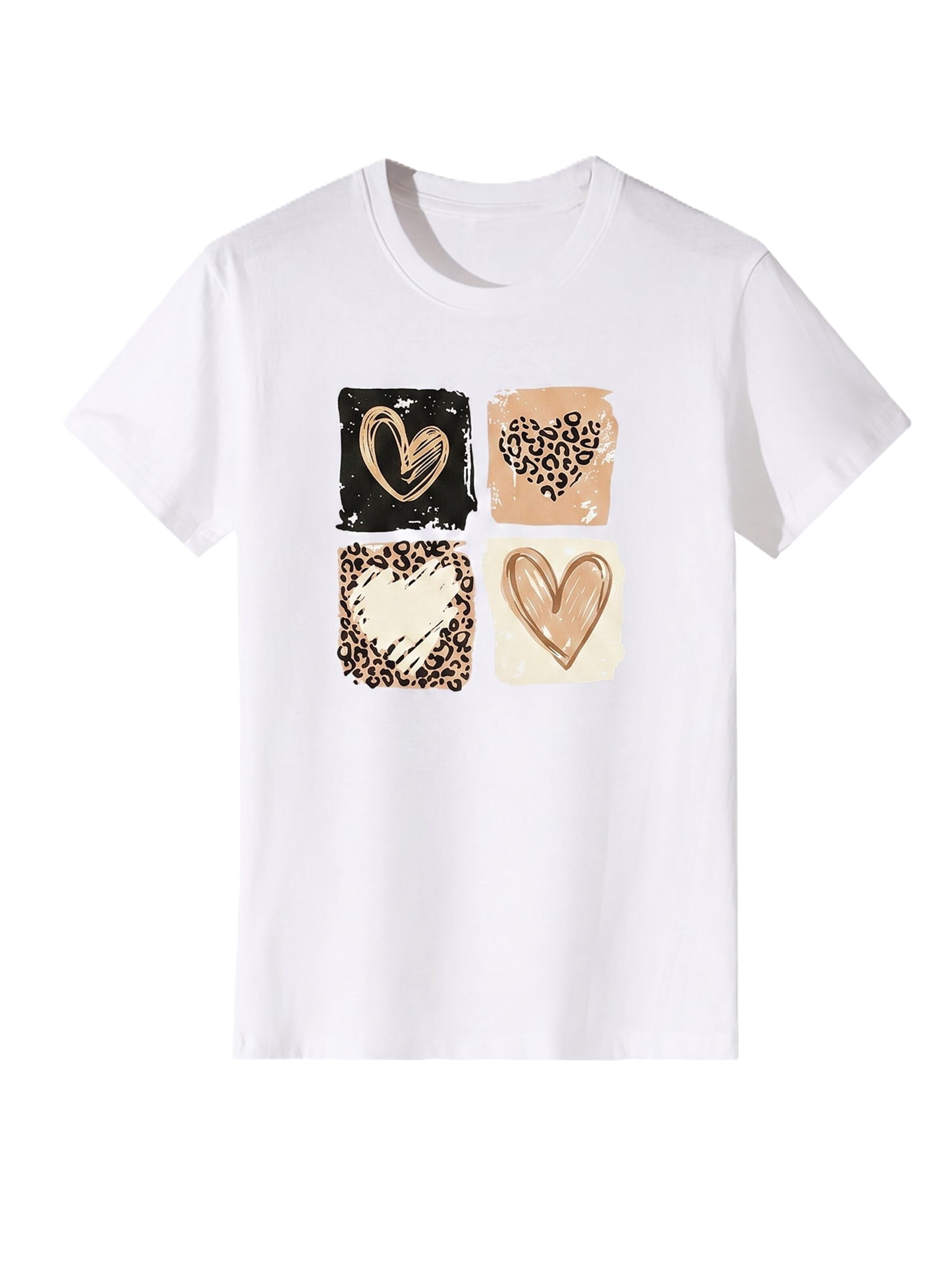 T-shirt 'Women's Short Sleeve Shirt Summer Tops' LapaPlus en blanc : devant