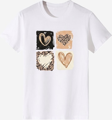 T-shirt 'Women's Short Sleeve Shirt Summer Tops' LapaPlus en blanc : devant