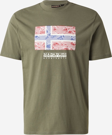 NAPAPIJRI Tričko 'S-DRAPEAU' - Zelená: predná strana