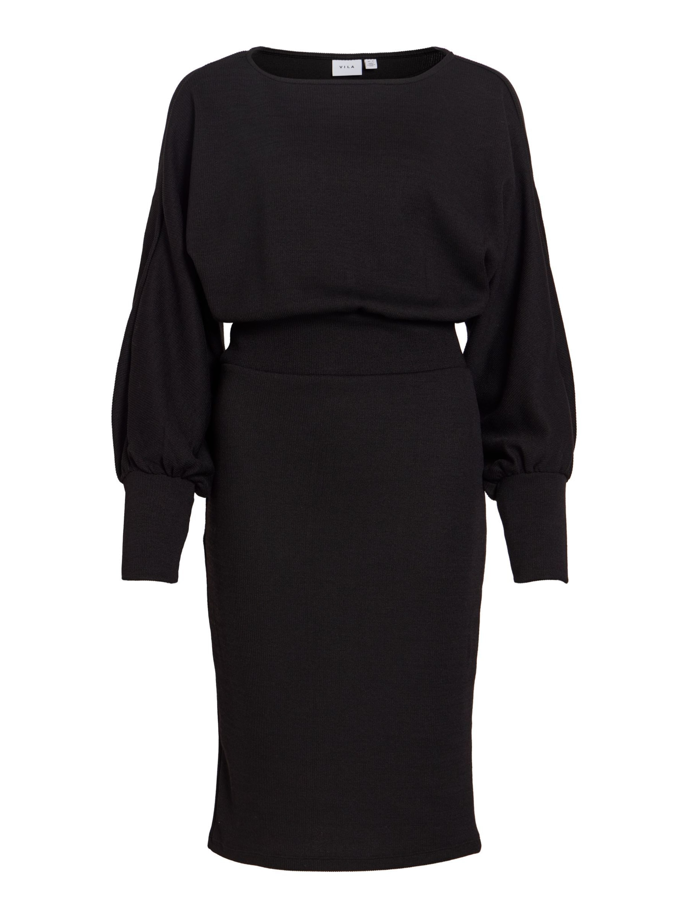 Robes en maille VILA en noir : devant