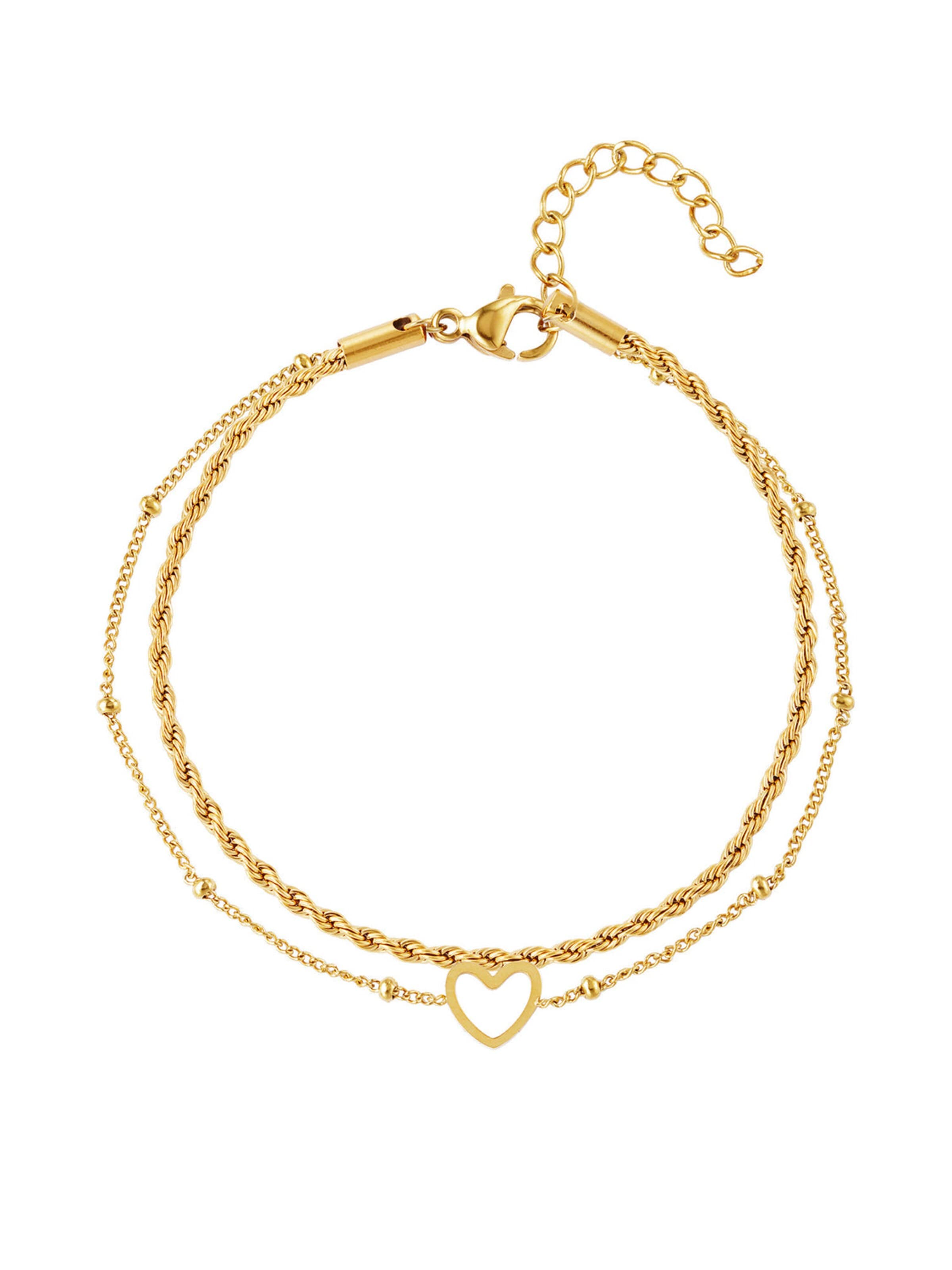 Cala Rose Bracelet 'HEART' in Gold: front