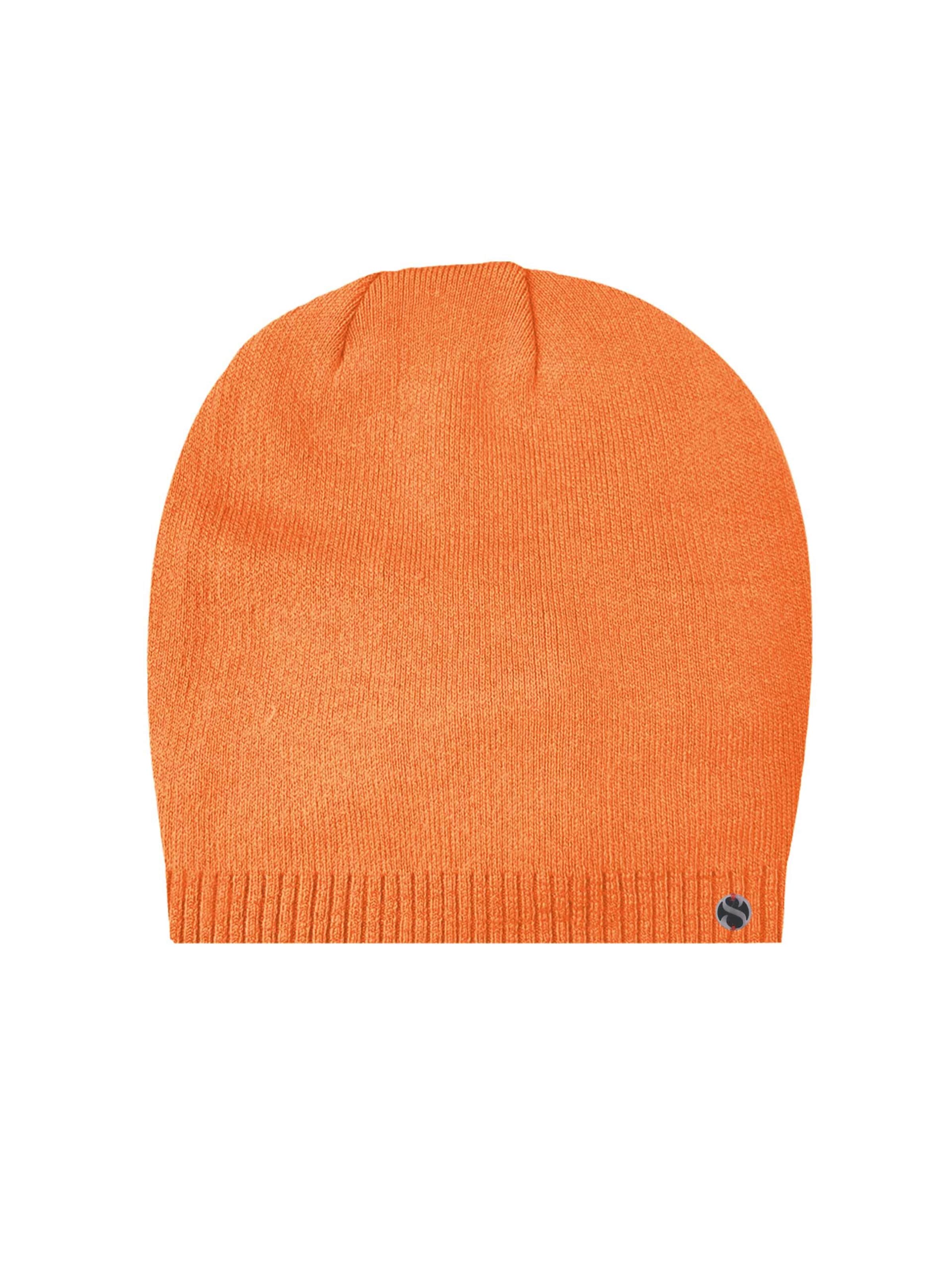 SAMAYA Mütze 'Elen', superweich und wärmend in Orange: Vorderseite