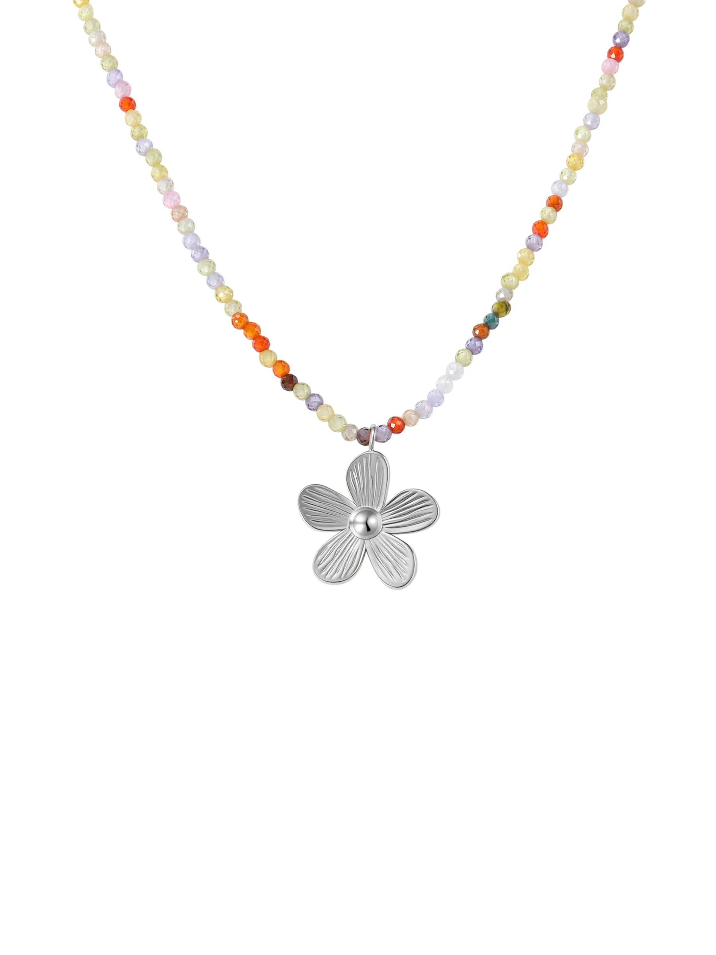 Hey Happiness - Cadena 'Vibrant Summer Daisy' en plata