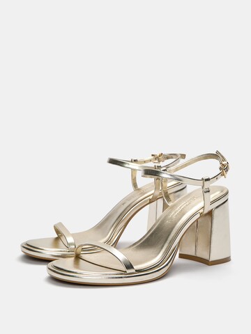 Pull&Bear Strap Sandals in Gold