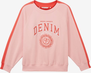 Sweat-shirt TOM TAILOR DENIM en rose : devant