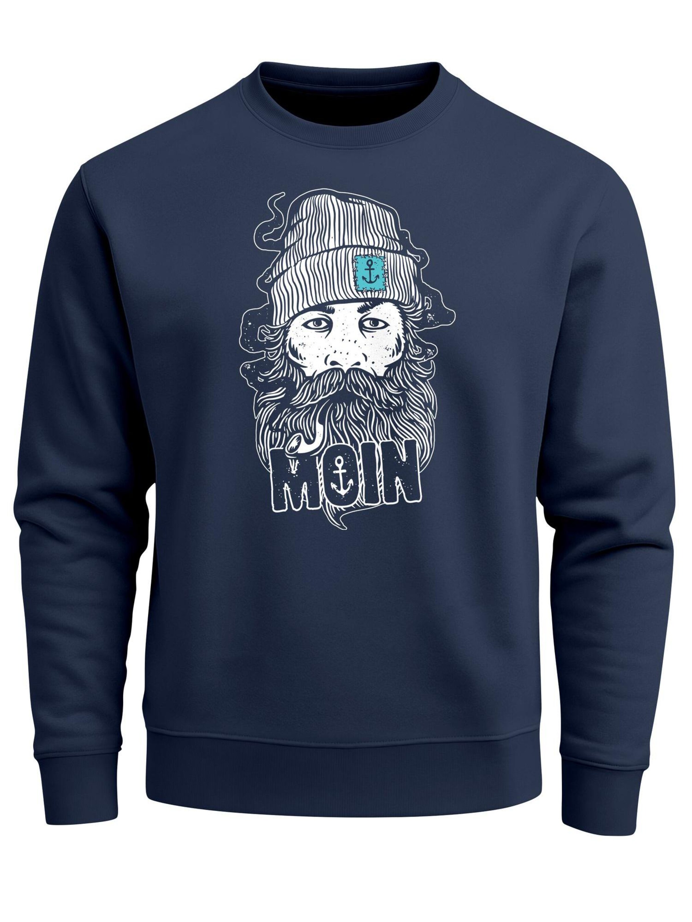 Neverless Sweatshirt 'Moin' in Blue: front