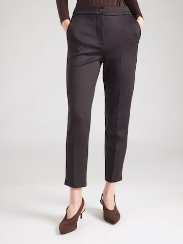 Tapered Pantaloni con piega frontale 'Feroce' di MM by Max Mara in nero: frontale