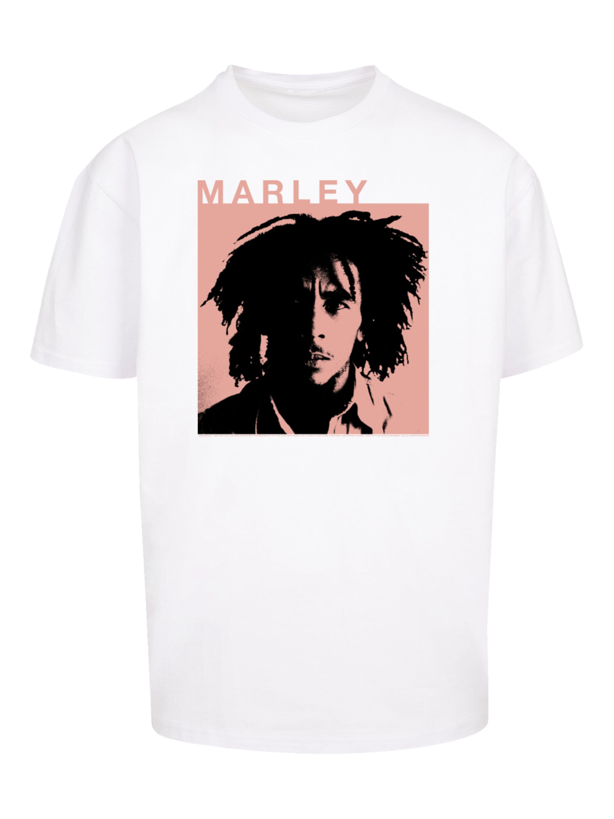 T-Shirt 'Bob Marley' F4NT4STIC en blanc : devant