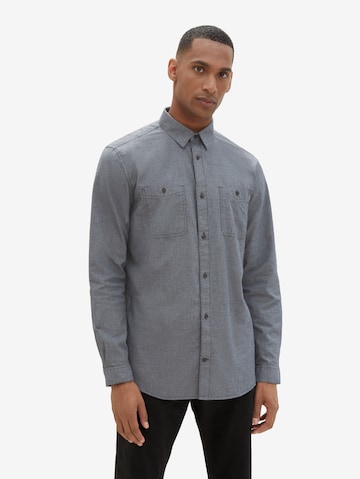 Coupe regular Chemise TOM TAILOR en bleu : devant