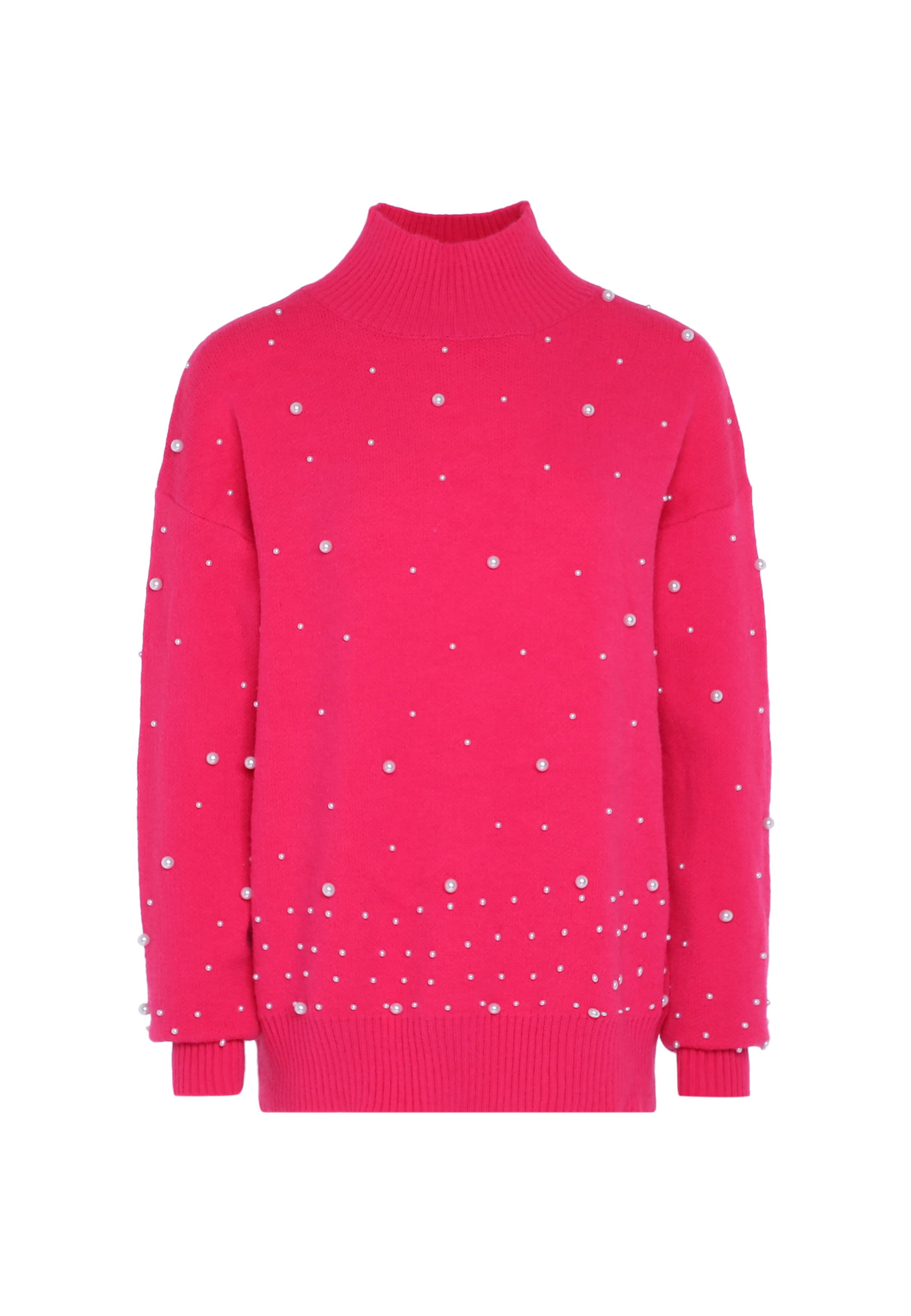 Pullover di faina in rosa: frontale